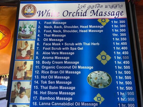 White Orchid Massageの料金