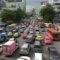 バンコクの渋滞する道路